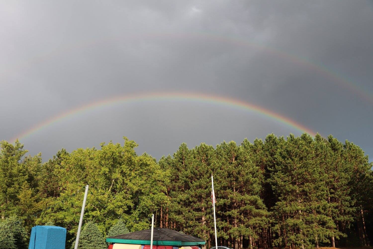 Rainbow over campground